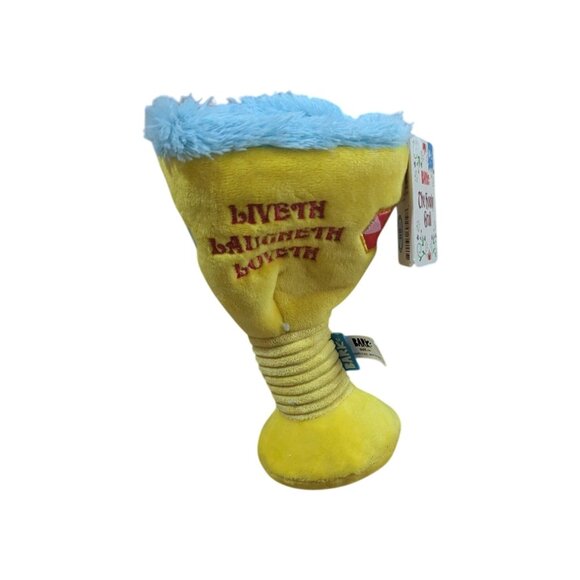 Bark The Howly Grail Plush Dog Toy  size M-L Yellow & Blue Durable Chewable - Picture 1 of 6